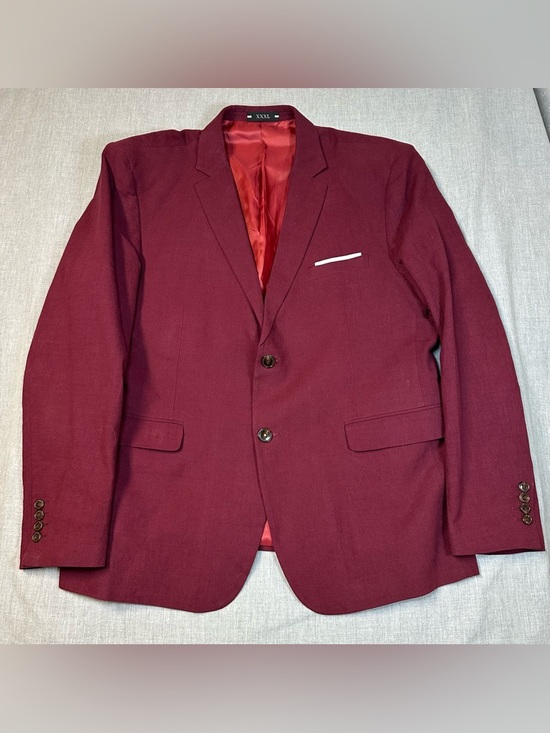 Source Unknown Men's Burdundy Two-Piece Suit Jacket & Vest - Picture 2 of 11
